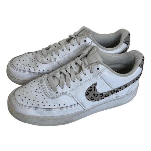 Nike Court Vision Low Leopard Swoosh -White DD9665-100 Women’s Size 7.5 Sneakers - Picture 5 of 10